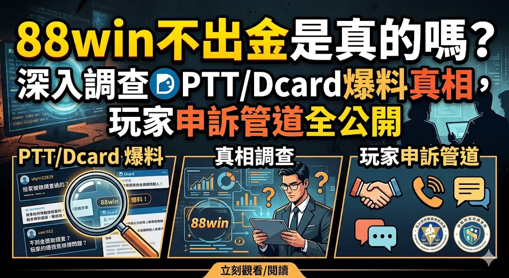 88win不出金是真的嗎？深入調查PTT/Dcard爆料真相，玩家申訴管道全公開